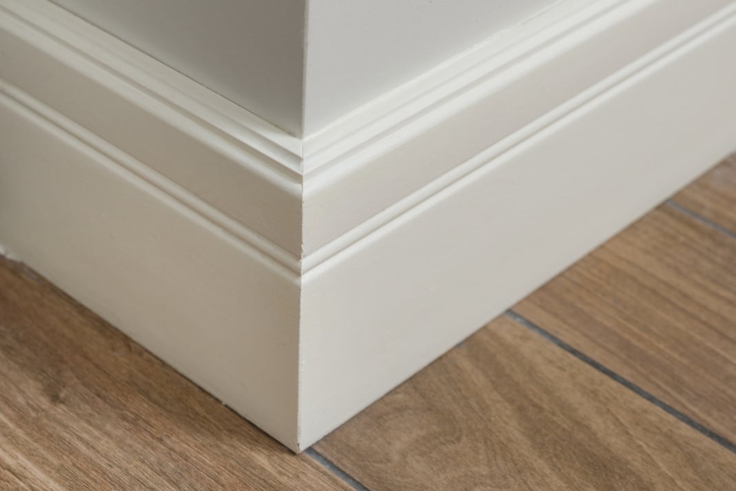 Molding in the Interior Baseboard Corner 